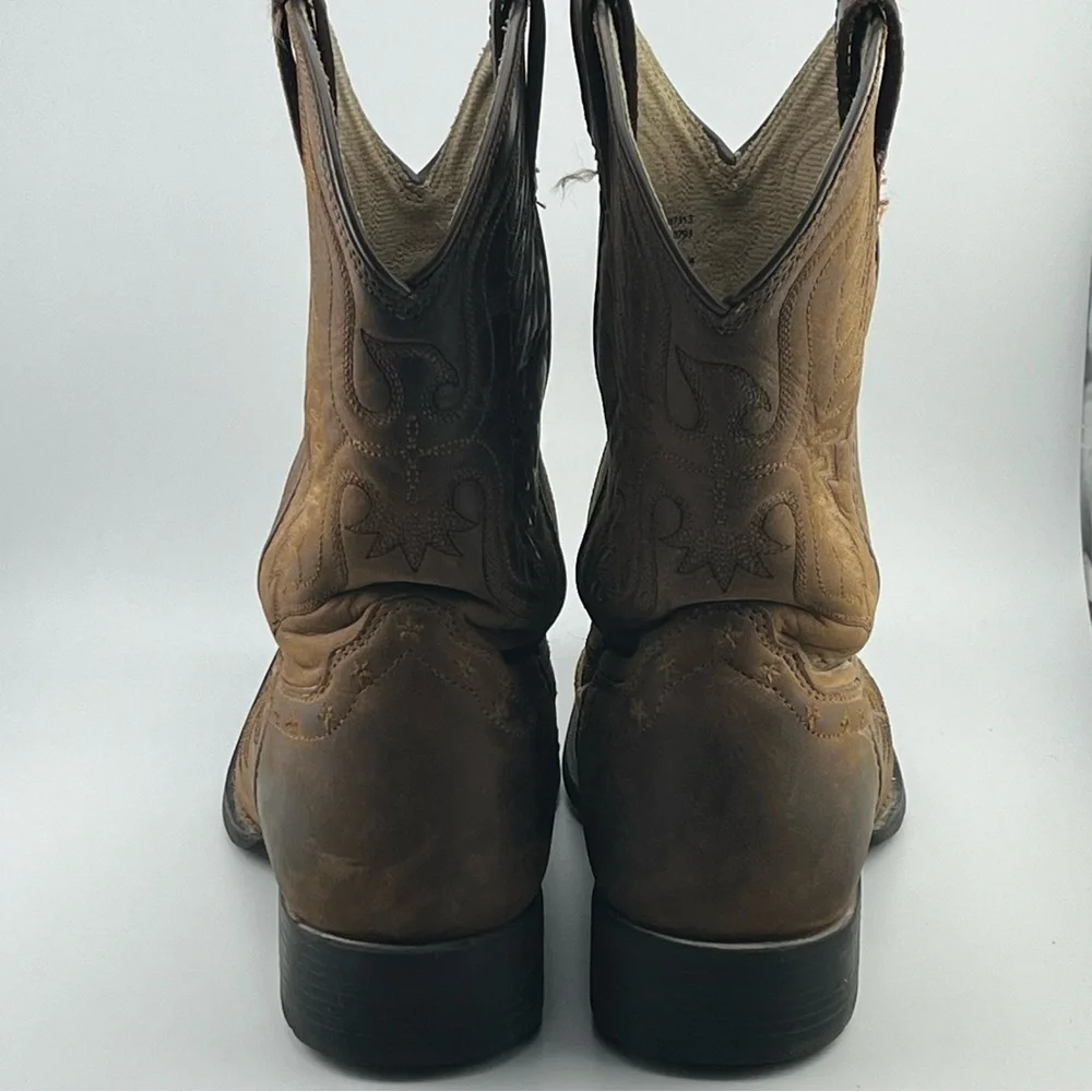 Ariat Destressed Western Cowboy Boot Brown Size 2.5 Leather 10017313 Square Toe